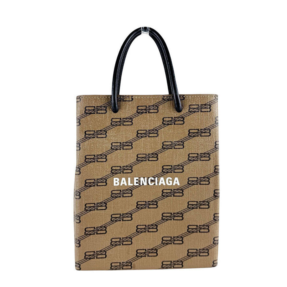 Balenciaga Handbag Crossbody Bag Monogram Shopping Leather Brown Black